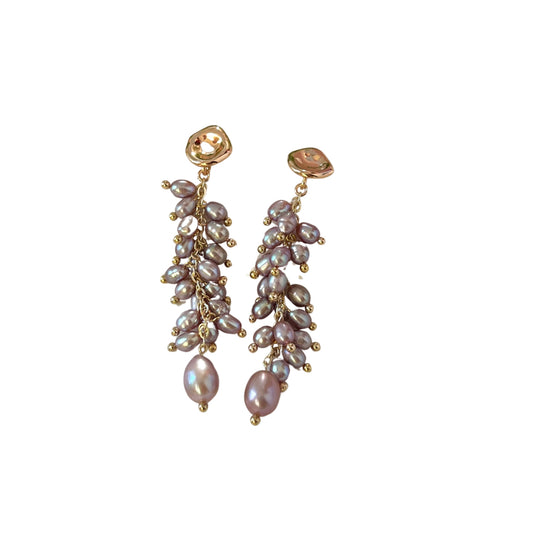 Elegant S925 Silver Natural Freshwater Pearl Rice Bead Earrings – Luxurious Non-Nucleated Jewelry