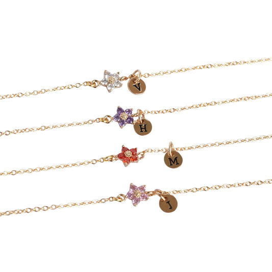 Zodiac Birth Flower Charm Bracelets