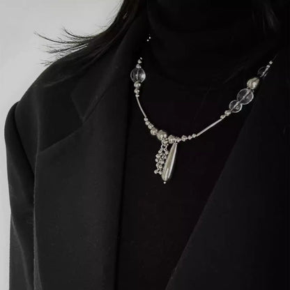 Titanium steel Beads Chain Necklace Choker Jewelry for Women and Girls