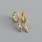 Elegant s925 Sterling Silver Hoop Earrings with Marquise Gemstones & Diamond Accents