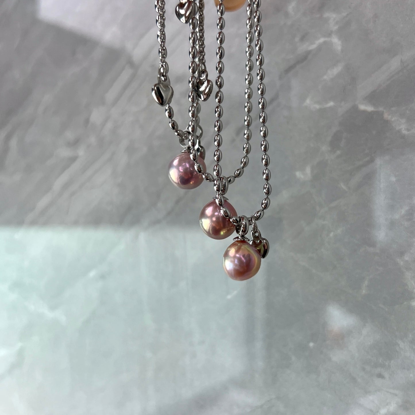 Freshwater Pearl Titanium Steel Baroque Avocado-Hued Bracelet