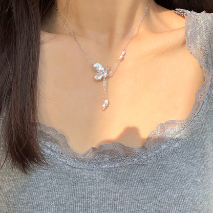 Enchanted Butterfly Spirit Handcrafted Baroque Pearl Pendant with S925 Sterling Silver - Exquisite Artisan Jewelry