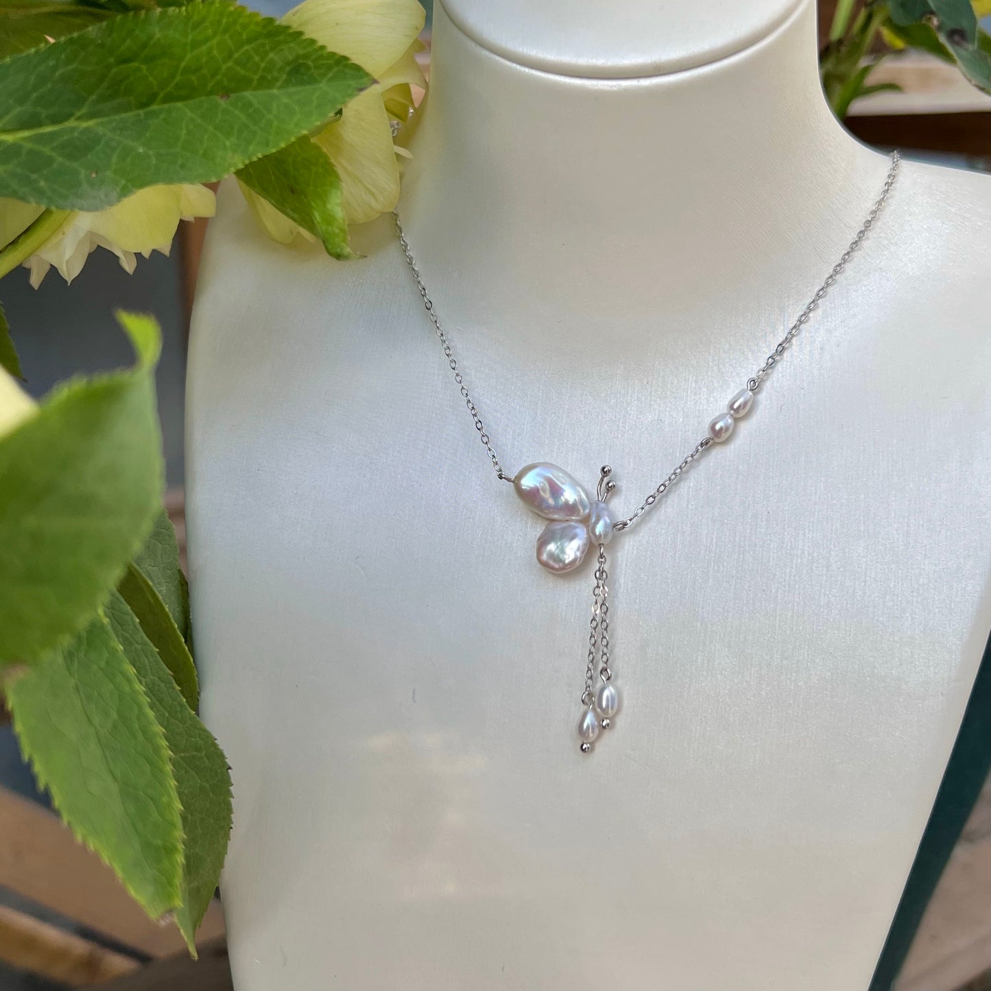 Enchanted Butterfly Spirit Handcrafted Baroque Pearl Pendant with S925 Sterling Silver - Exquisite Artisan Jewelry