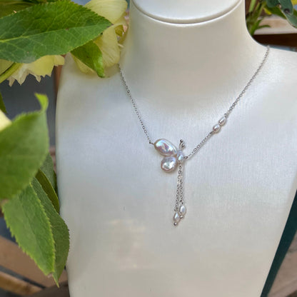 Enchanted Butterfly Spirit Handcrafted Baroque Pearl Pendant with S925 Sterling Silver - Exquisite Artisan Jewelry