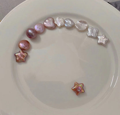 Baroque Pearl and Multicolored Gemstone Bracelet with Star and Heart Charms - Handcrafted Elegance