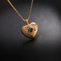 Vintage-Inspired Heart-Shaped Enamel Glaze Pendant Necklace with Crystal Embellishments