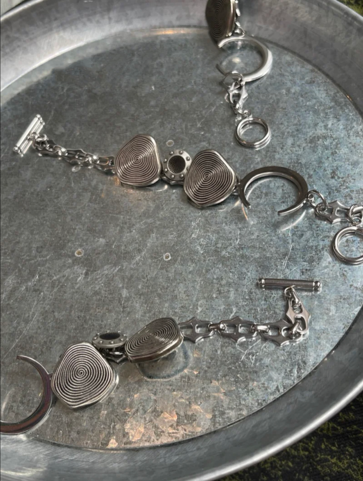 Metallic Chunky Niche Punk Trendy Cool Dainty Bracelet Fashion Annual Ring Chain for Unisex