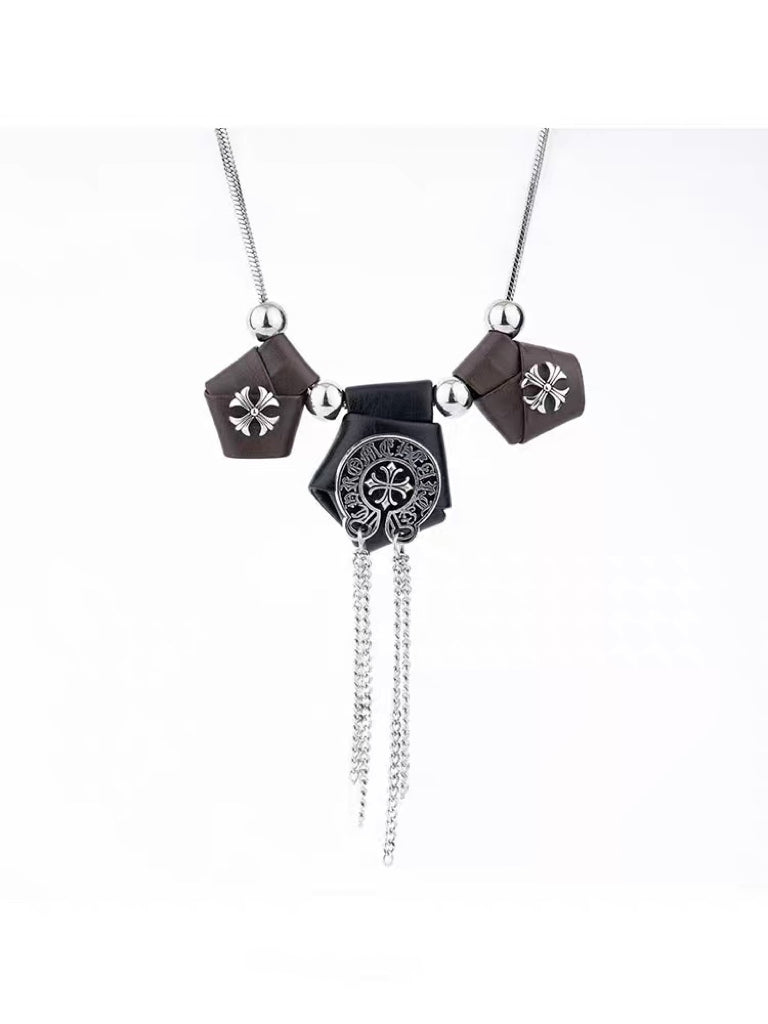 Cyber Punk Niche Chunky Choker Fashion Gothic Chrome Necklace for Men and Women