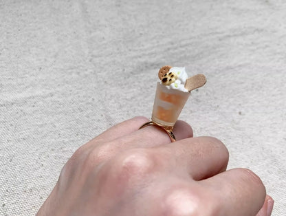 A Cute Cookie And Cheese Cup-Shaped Ring,Special Design, Adorable Style.