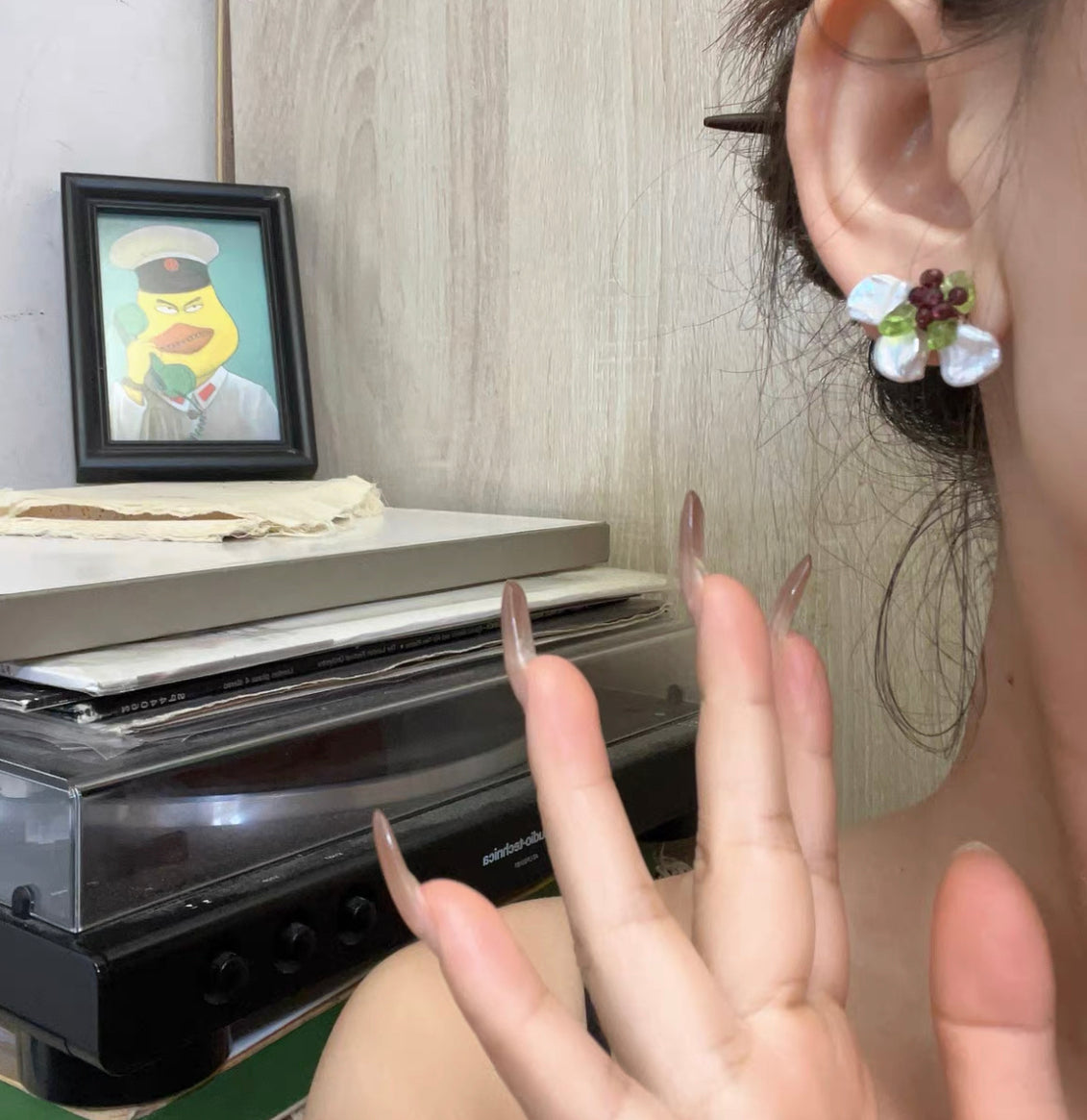 Baroque Pearl Earrings Pedal Floral Flower 925 Silver Dainty Gemstone Earring Jewelry for Women
