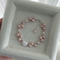 Heart Shape Baroque Pearl Bracelet Cute Lovely Adorable Charm Silver Chain Jewe;ry for Women Girls