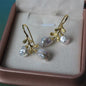 Natural Baroque Freshwater Pearl Earrings Flower Floral Pedal 925 Silver Earring Trendy Vintage Jewelry