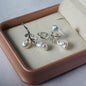 Natural Baroque Freshwater Pearl Earrings Flower Floral Pedal 925 Silver Earring Trendy Vintage Jewelry