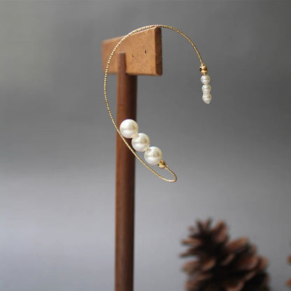 Fairy Pearls Ear Cuff Earrings Crystal Clip Climber No Piercing Wrap Around Earrings Jewelry for Women