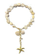 Adorable Vintage Pearl Necklace and Bracelet, Shell and Starfish Choker Chain, Playful Accesories for Women