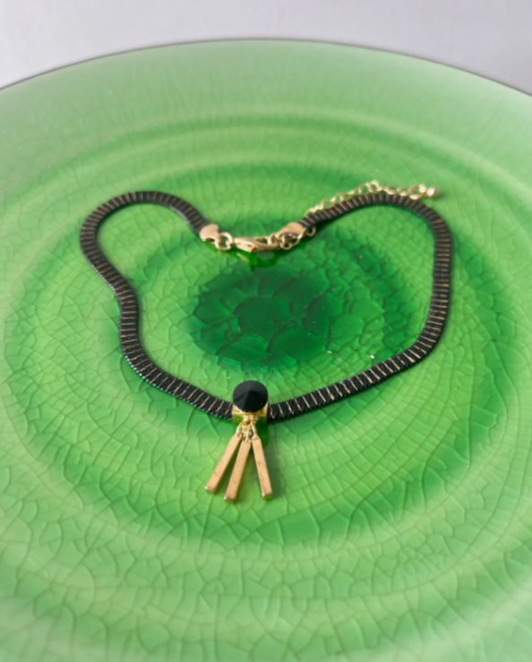 Cyber Punk Niche Chunky Black Copper Choker,  Fashion Necklace for Men and Women