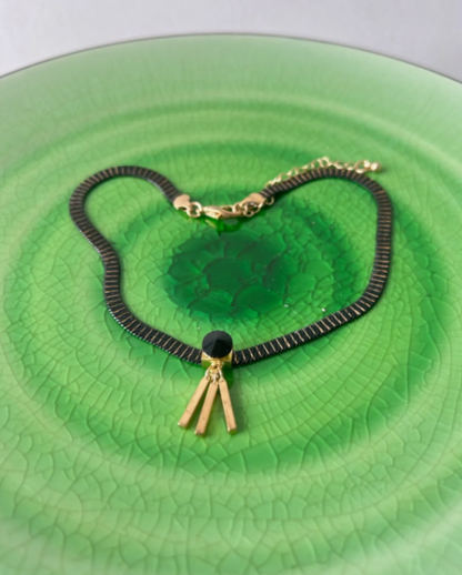 Cyber Punk Niche Chunky Black Copper Choker,  Fashion Necklace for Men and Women