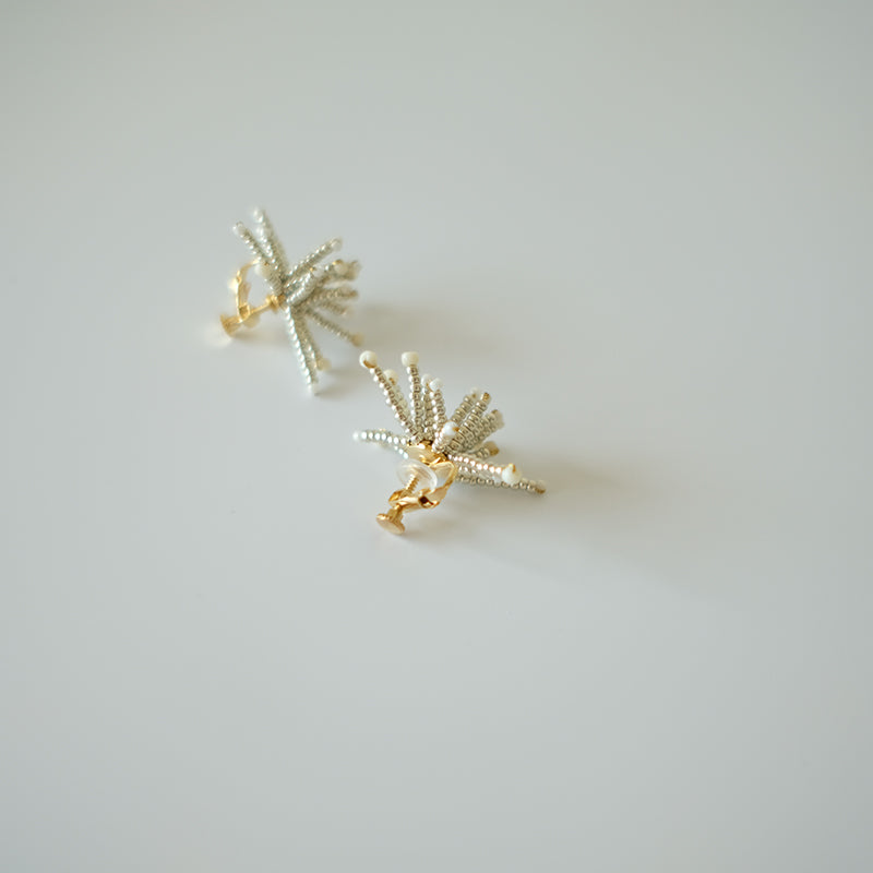 MoJone Stylish Original Firework Silver Earrings and Clips for Female, Fashion Accessory