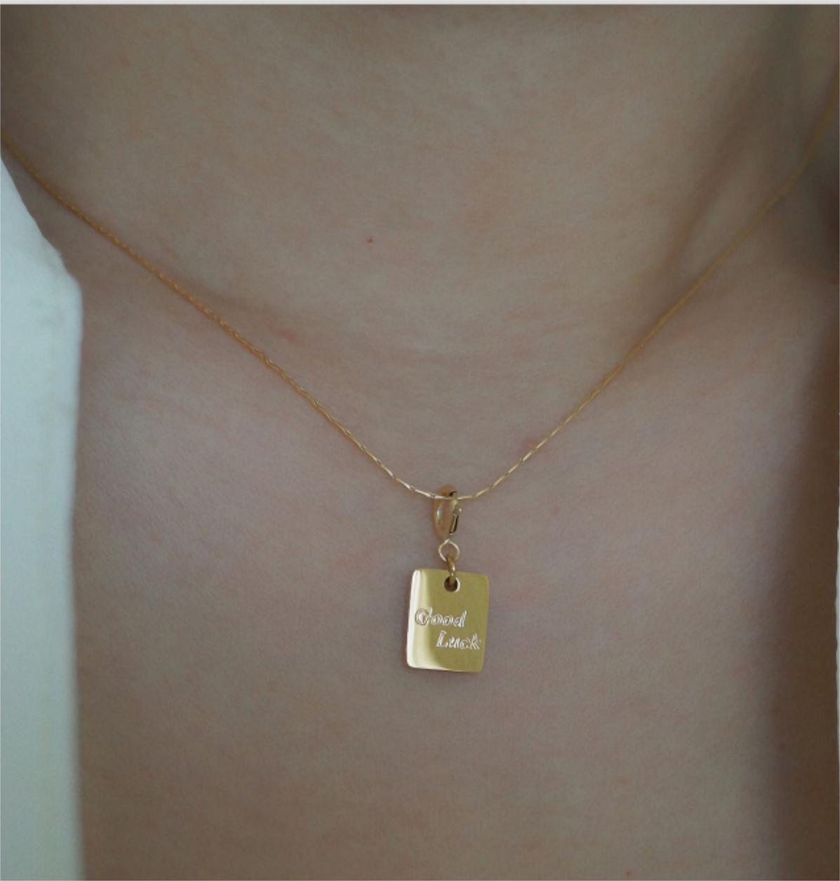 Detachable 14K Gold-Plated Adjustable Pendant with Heart Charm