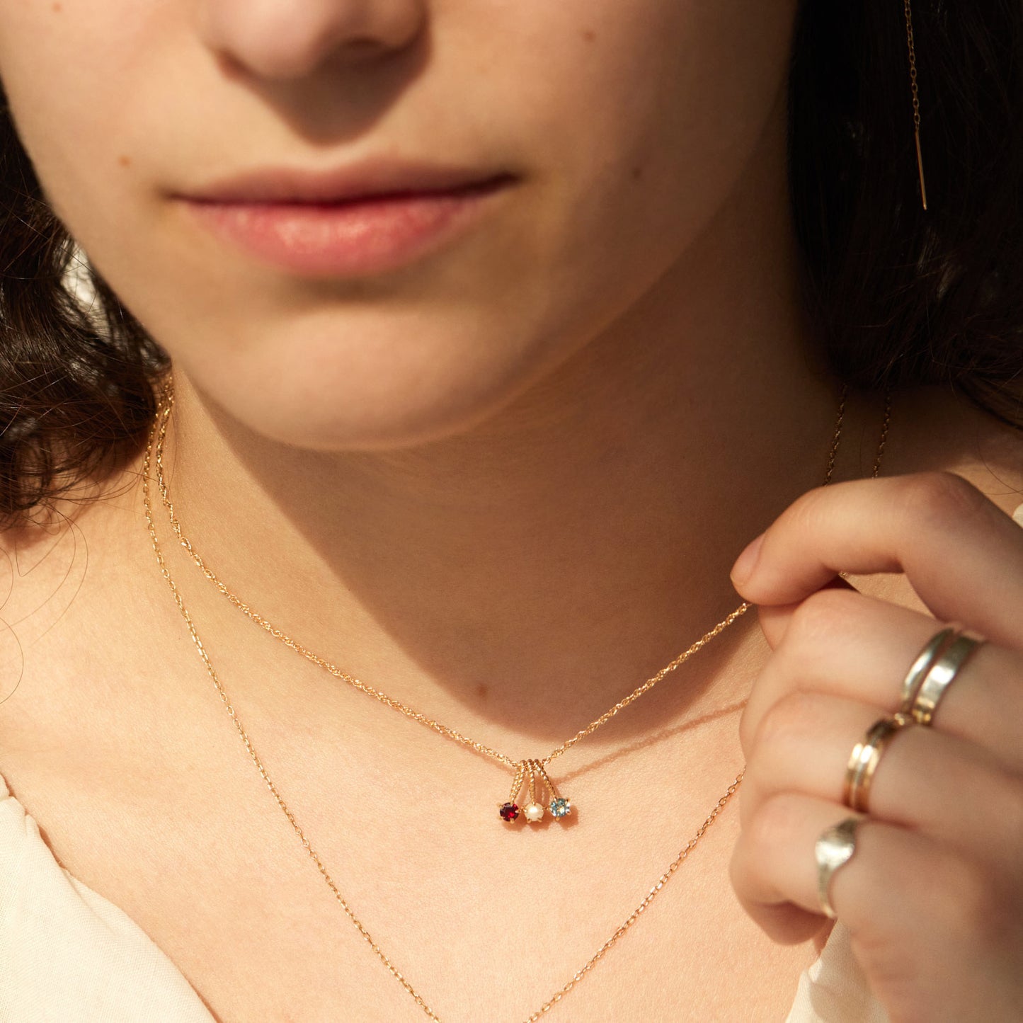 Zodiac Birthstone Necklace, Round Pendant with Colored Zirconia, Copper and Zirconia, 14k Gold Plated
