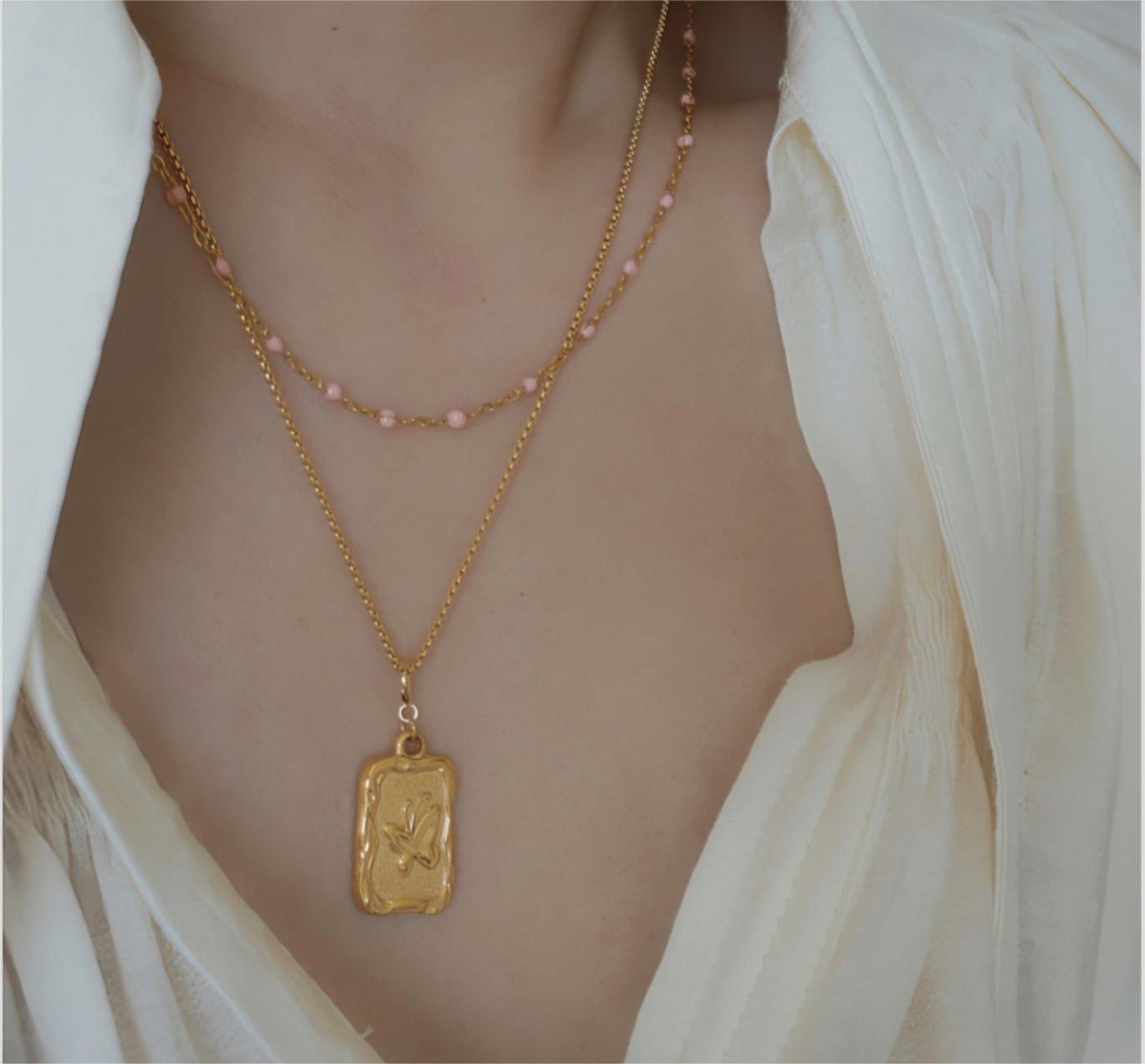 Detachable 14K Gold-Plated Adjustable Pendant with Heart Charm