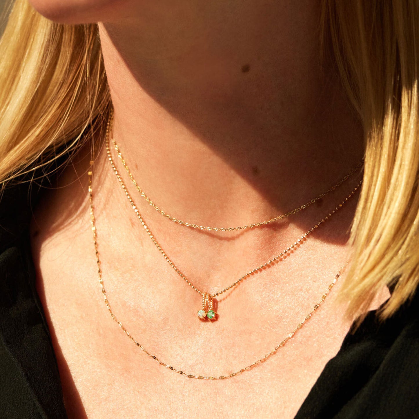 Zodiac Birthstone Necklace, Round Pendant with Colored Zirconia, Copper and Zirconia, 14k Gold Plated