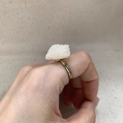 Sweet French Design Bead Woven Heart Shape Earrings,Bead Rings,Adjustable Rings Jewelry Earrings High End Minimalist Pearl Earrings Luxury Temperament Women Earrings