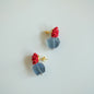 MoJone Cute Natural Stone Raspberry Shape Gold Earrings and Clips for Girls and Women