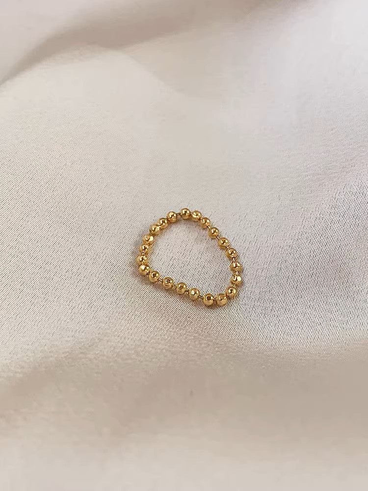 MoJone Vintage Snake Bone 18K Gold-Plated Ring, Soft Chain Ring, for Female