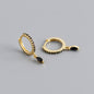Elegant Multicolor Marquise Gemstone S925 Sterling Silver Hoop Earrings