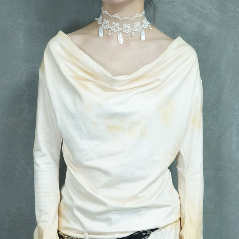 Vintage Lace Crystal Choker Necklace & Natural Seashells Pendant for Women Accessories Elegant Statement Necklace Gothic Lady Party Jewelry