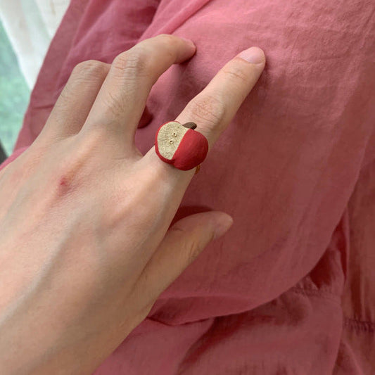 Original Handmade Terra Cotta Apple Ring Adjustable