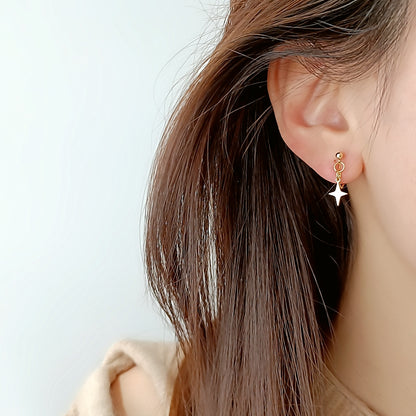 Painless Mosquito Coil Ear Cuff with GOODLUCK Letter Charm and Star Pendant and Ice Cream Cone