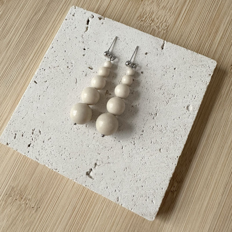 New Chinese Style Natural Stone Gradient Size Beaded Earrings for Women Earrings Trendy Jewelry