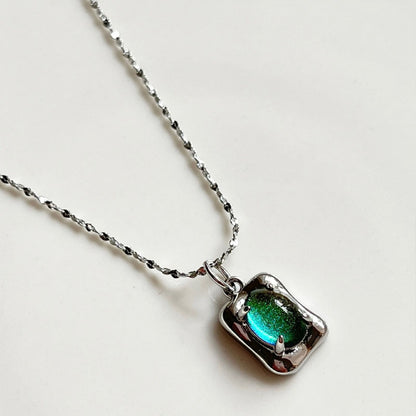 Vintage Necklaces for Women, Titanium Steel Chain Gemstones Pendant Necklace Jewelry Gifts for Women