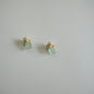 MoJone Handmade Original  Green Stone Silver Beads Elegant Earrings for Female