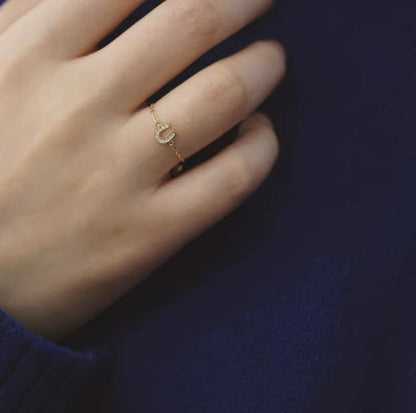 MoJone Adjustable Unique Original Chain Ring for Female, Moon, Flower