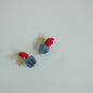 MoJone Cute Natural Stone Raspberry Shape Gold Earrings and Clips for Girls and Women