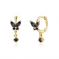Vibrant Multicolored Zirconia Butterfly Hoop Earrings