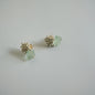 MoJone Handmade Original  Green Stone Silver Beads Elegant Earrings for Female