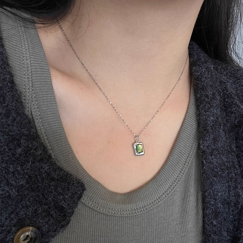 Vintage Necklaces for Women, Titanium Steel Chain Gemstones Pendant Necklace Jewelry Gifts for Women