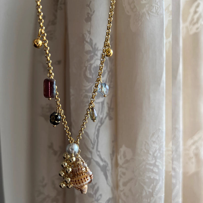 Layered Necklaces for Women conch pendant Choker Retro Necklace