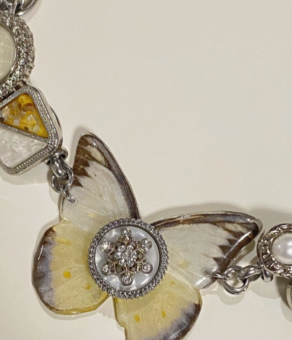Cyber Punk Vintage Choker, Butterfly  Specimen Pendant Necklace, Y2K accessory, Perfect Unique Gift for Woman