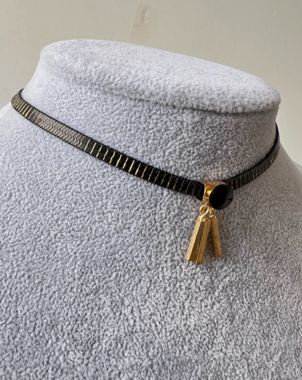 Cyber Punk Niche Chunky Black Copper Choker,  Fashion Necklace for Men and Women