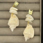 Original S925 silver natural conch earrings with tassels, Bohemia Earring,Summer Jewelry,elegant freshwater pearls earrings for women