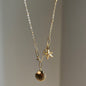 Gold Plated Titanium Steel Necklace with Starfish Pendant Woman Necklace Chocker Adjustable Long Women Gift