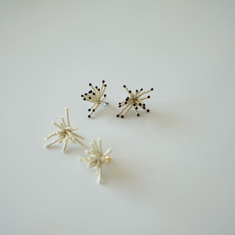 MoJone Stylish Original Firework Silver Earrings and Clips for Female, Fashion Accessory
