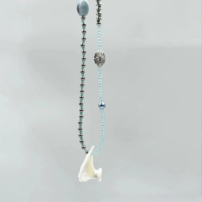 Fashion Sea Shell Pendant Necklace Beaded Choker for Women Girls