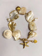 Adorable Vintage Pearl Necklace and Bracelet, Shell and Starfish Choker Chain, Playful Accesories for Women