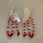 Natural Seashell Earrings, Boho Style Beach Earrings,Ocean Pearl Shell Earrings,Crystal glass bead, Dangling Earrings for Women blue/red
